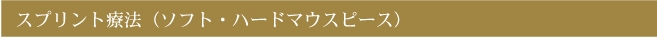 スプリント療法（ソフト・ハードマウスピース）